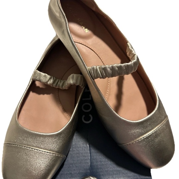 Cole Haan Yvette ballet flat Women's Shimmering Gold Loafers - Picture 10 of 11